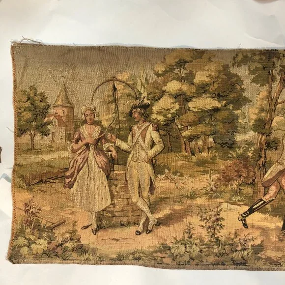 Vtg Pastoral Courtship Tapestry - France